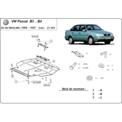 Ocelový kryt motoru Volkswagen Passat - B3, B4 - Diesel (1988-1997)