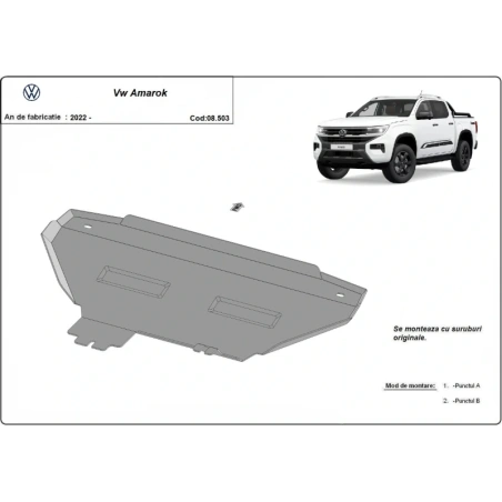 Ocelový kryt chladiče Volkswagen AmaRok výroby (2022-2025)