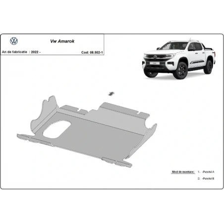 Ocelový kryt motoru Volkswagen AmaRok výroby (2022-2025)